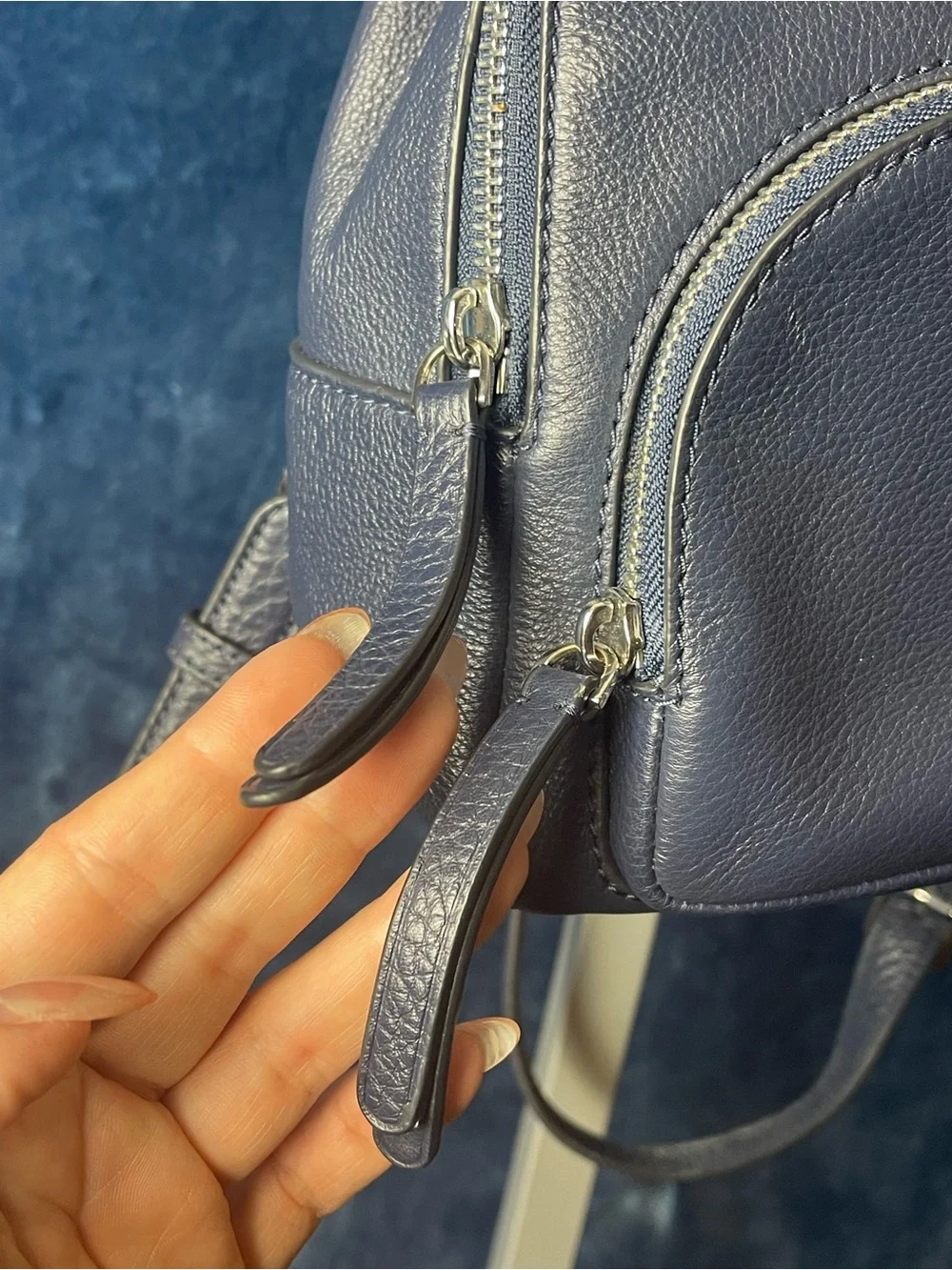 kate spade navy pebble leather mini backpack